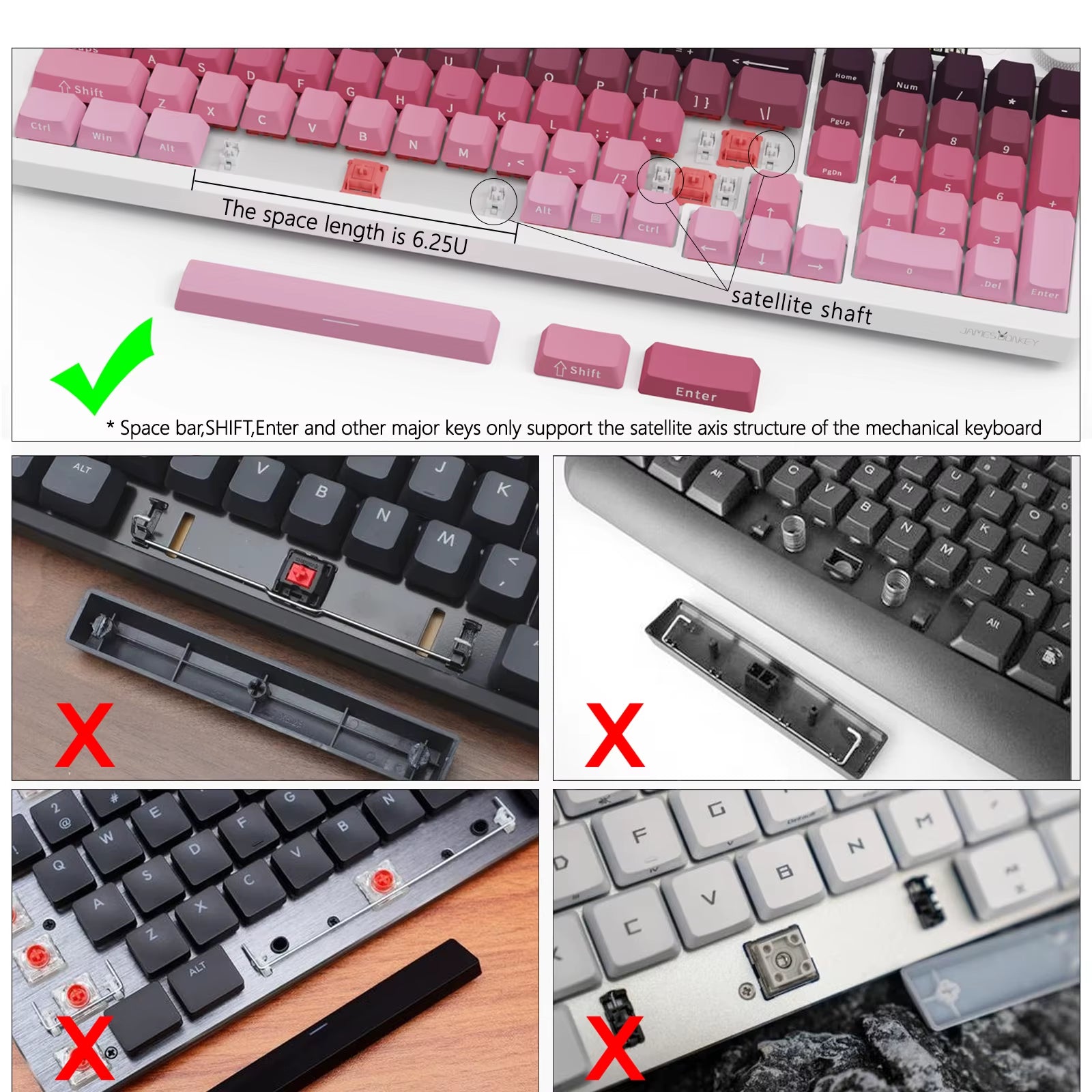 104 Keys PBT Pudding Keycap Two-Color Injection OEM Profile DIY Keycaps for Gateron Cherry MX Switch Gaming Mechanical Keyboard